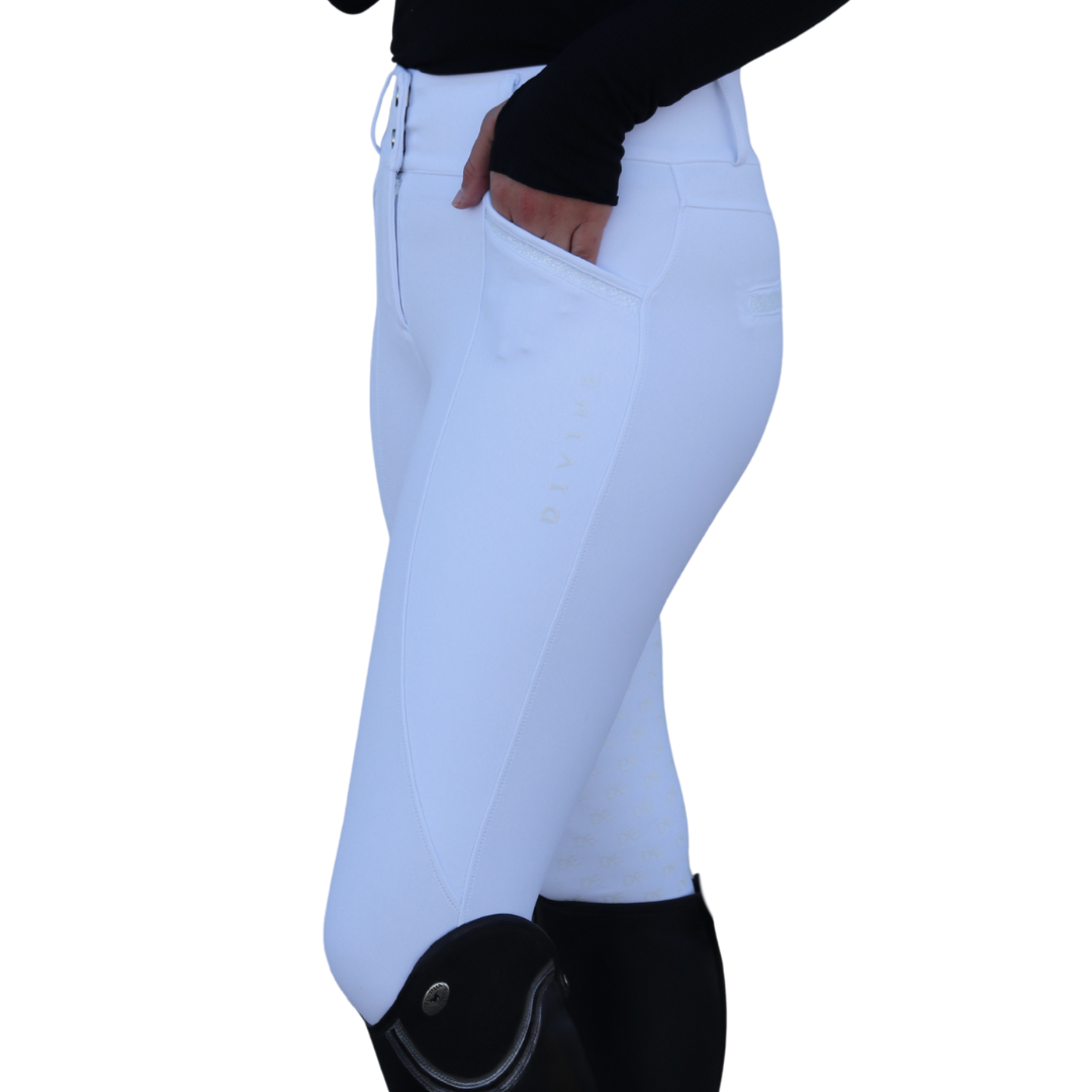Dignified Competition Breeches - White Glitter Fullseat