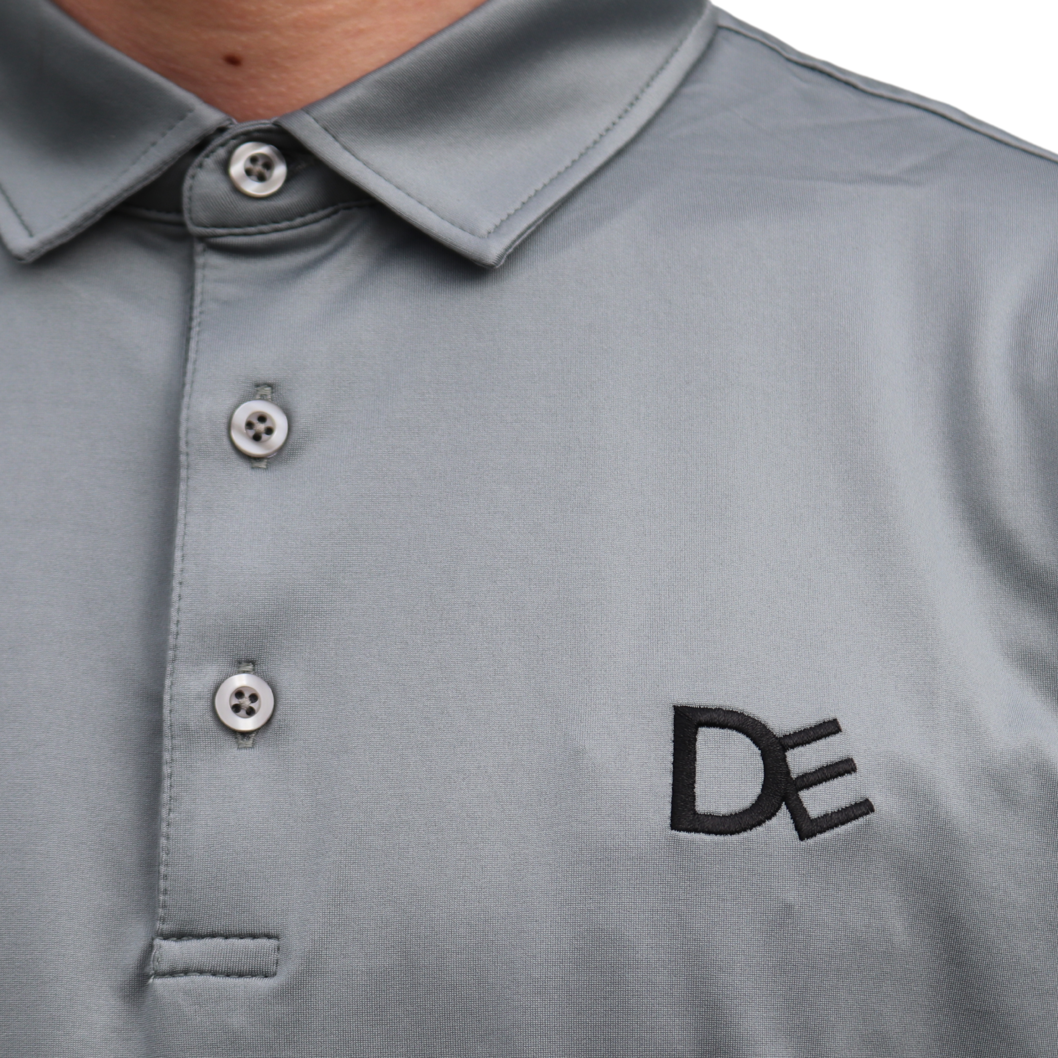 Gray Men's Polo Logo | Divine Equestrian Affordable Men's Short Sleeve Riding Shirts
