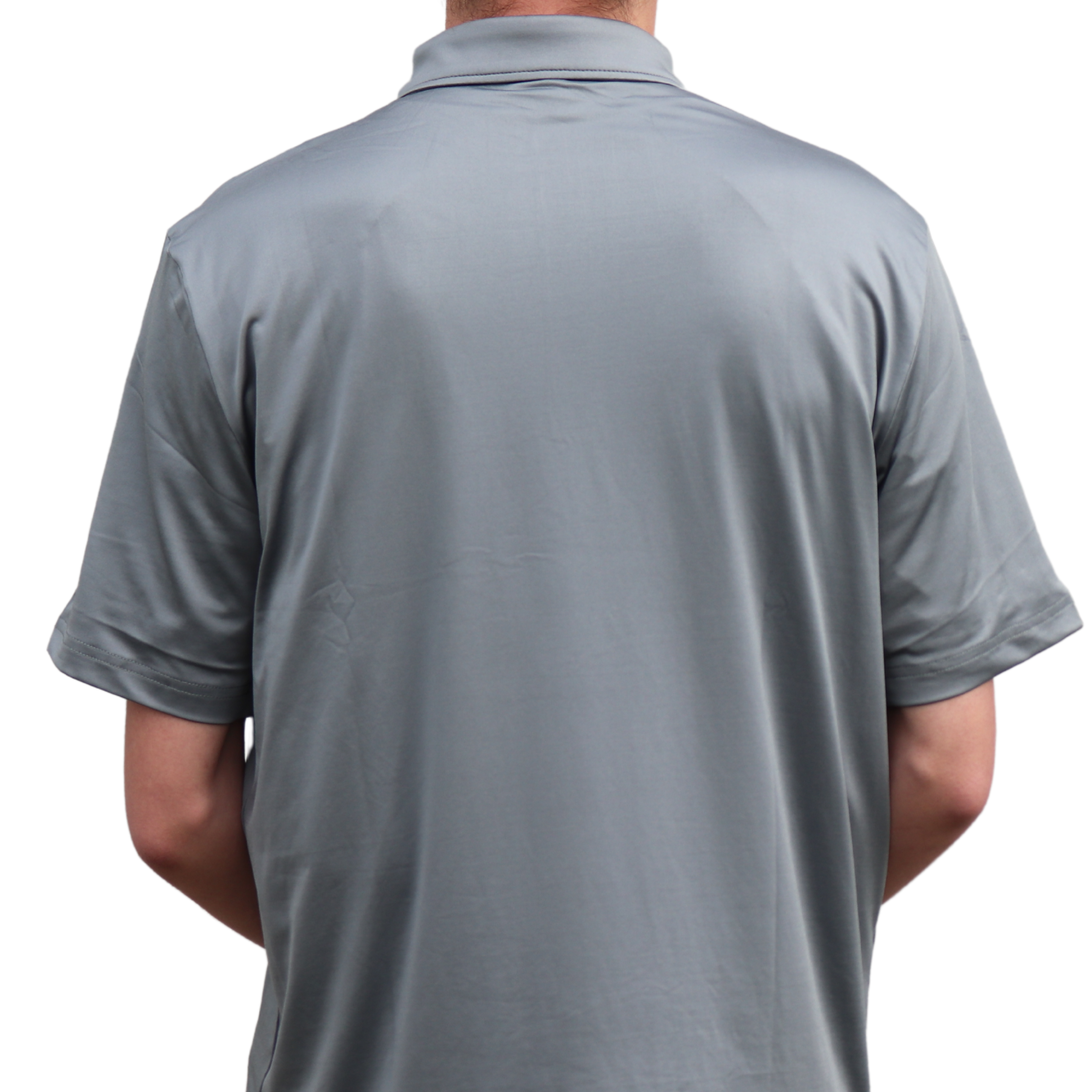 Gray Men's Polo Back | Divine Equestrian Affordable Men's Short Sleeve Riding Shirts