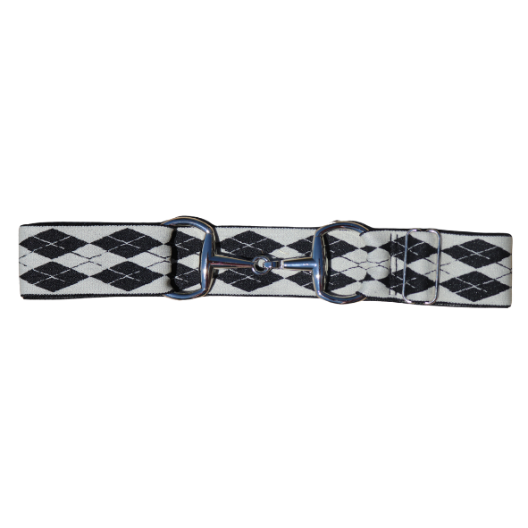 Snaffle Comfort Fit Belt - White and Black Argyle