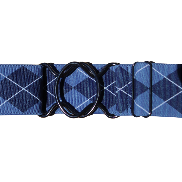 Snaffle Comfort Fit Belt - Blue Argyle