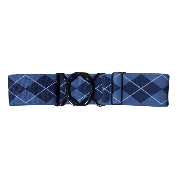 Snaffle Comfort Fit Belt - Blue Argyle