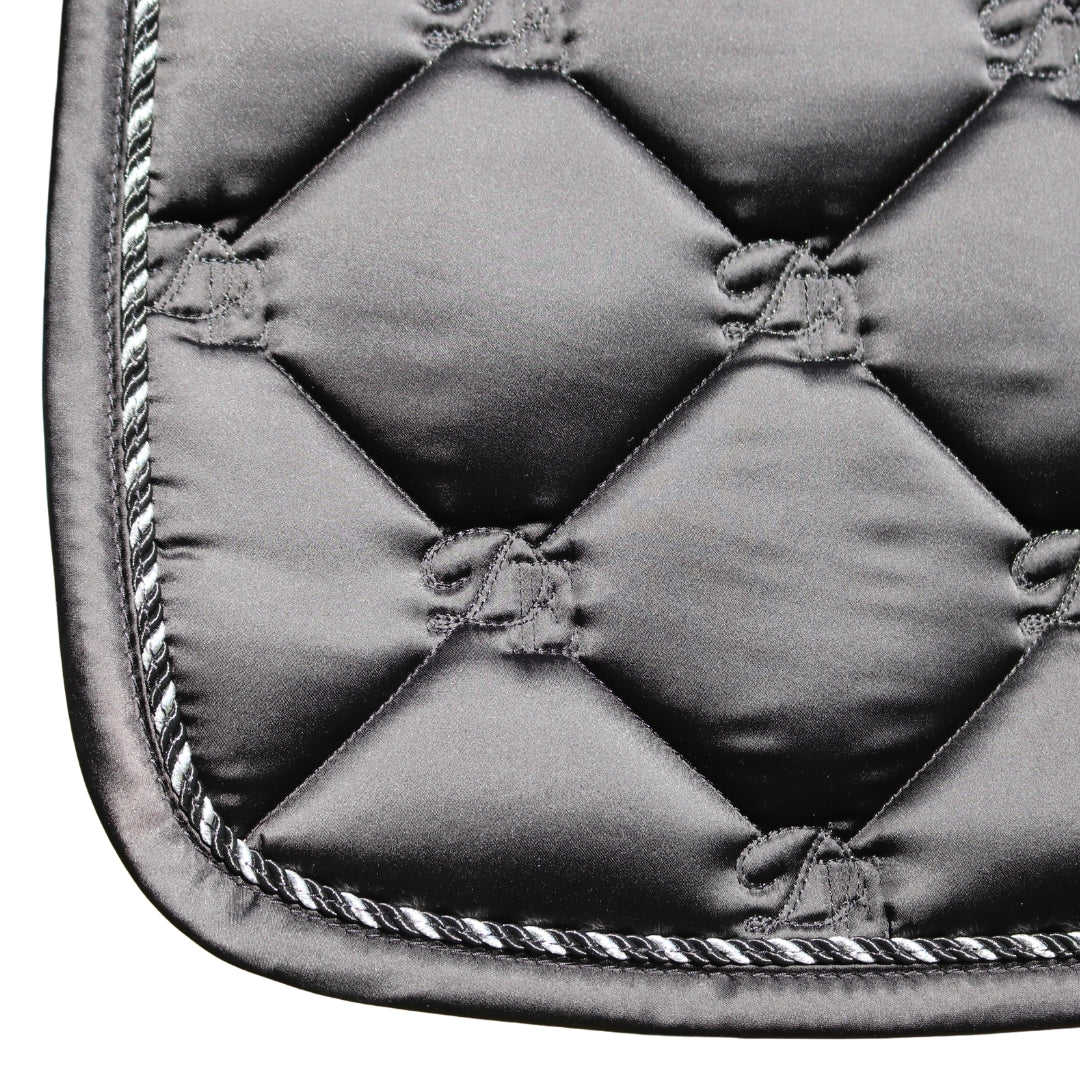 Black Sovereign Saddle Pad Signature Quilting | Divine Equestrian Affordable Saddle Pad