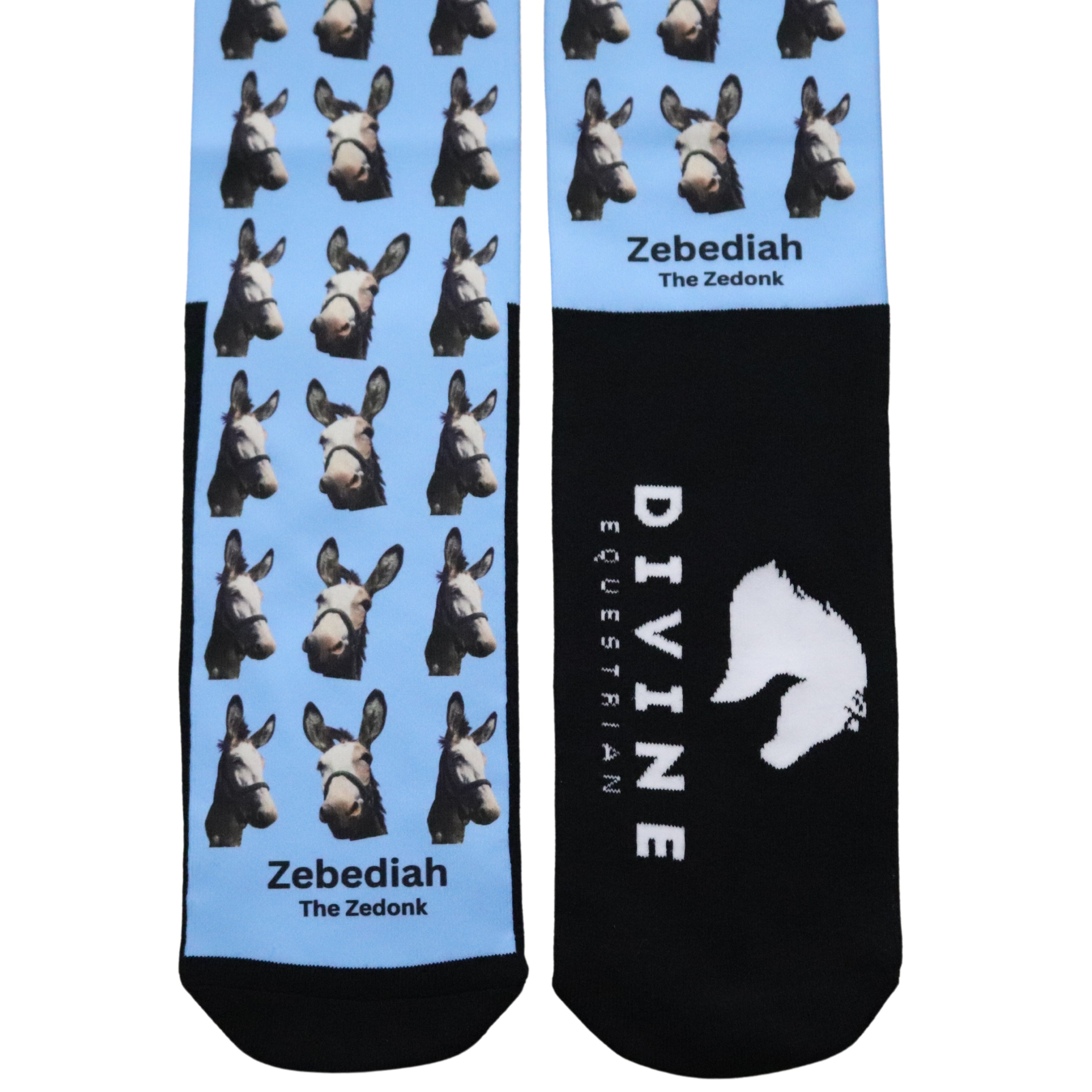 Divine Equestrian Zebediah Edition Socks Zoomed In | Divine Equestrian Affordable Riding Socks