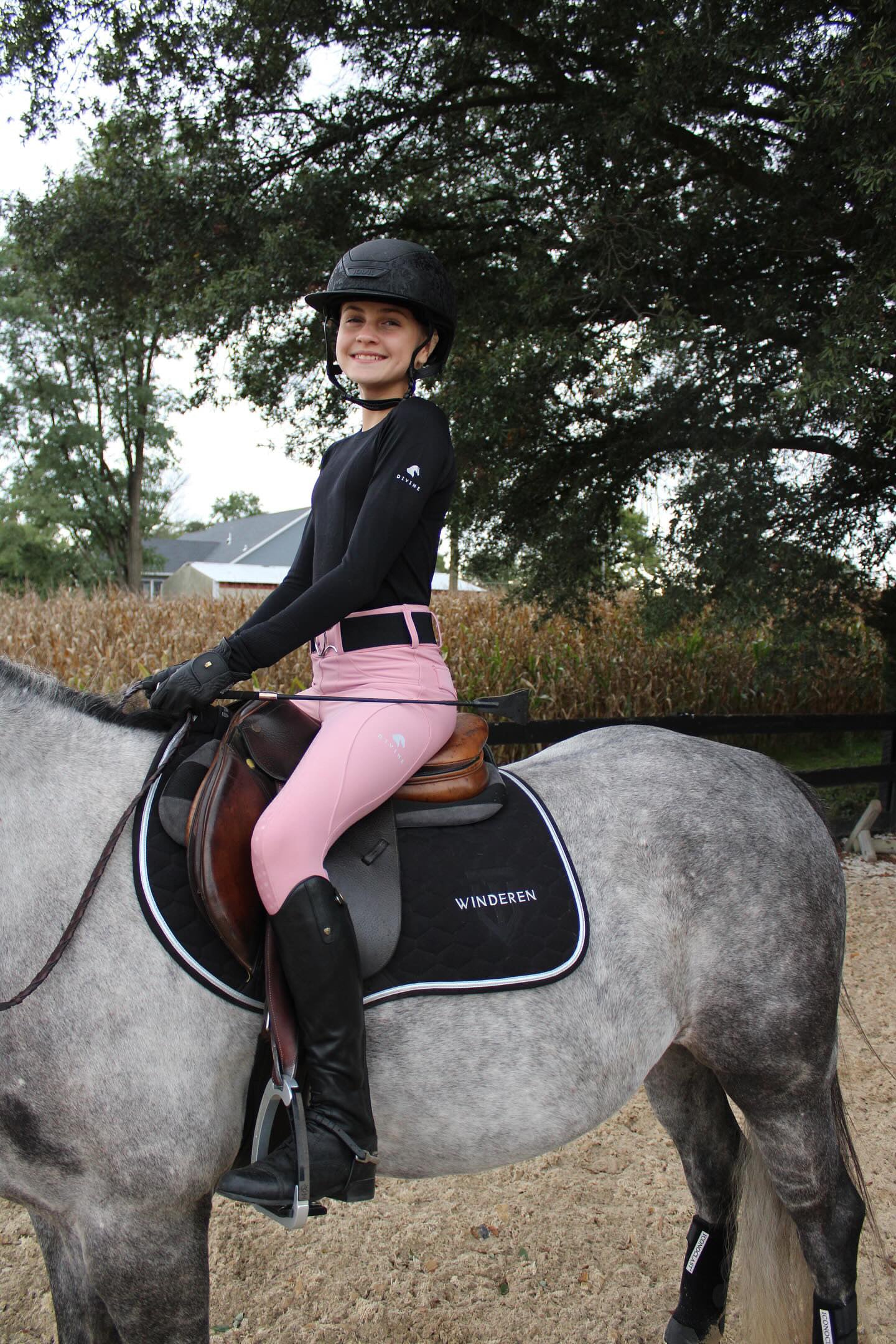 pink riding pants for equestrians