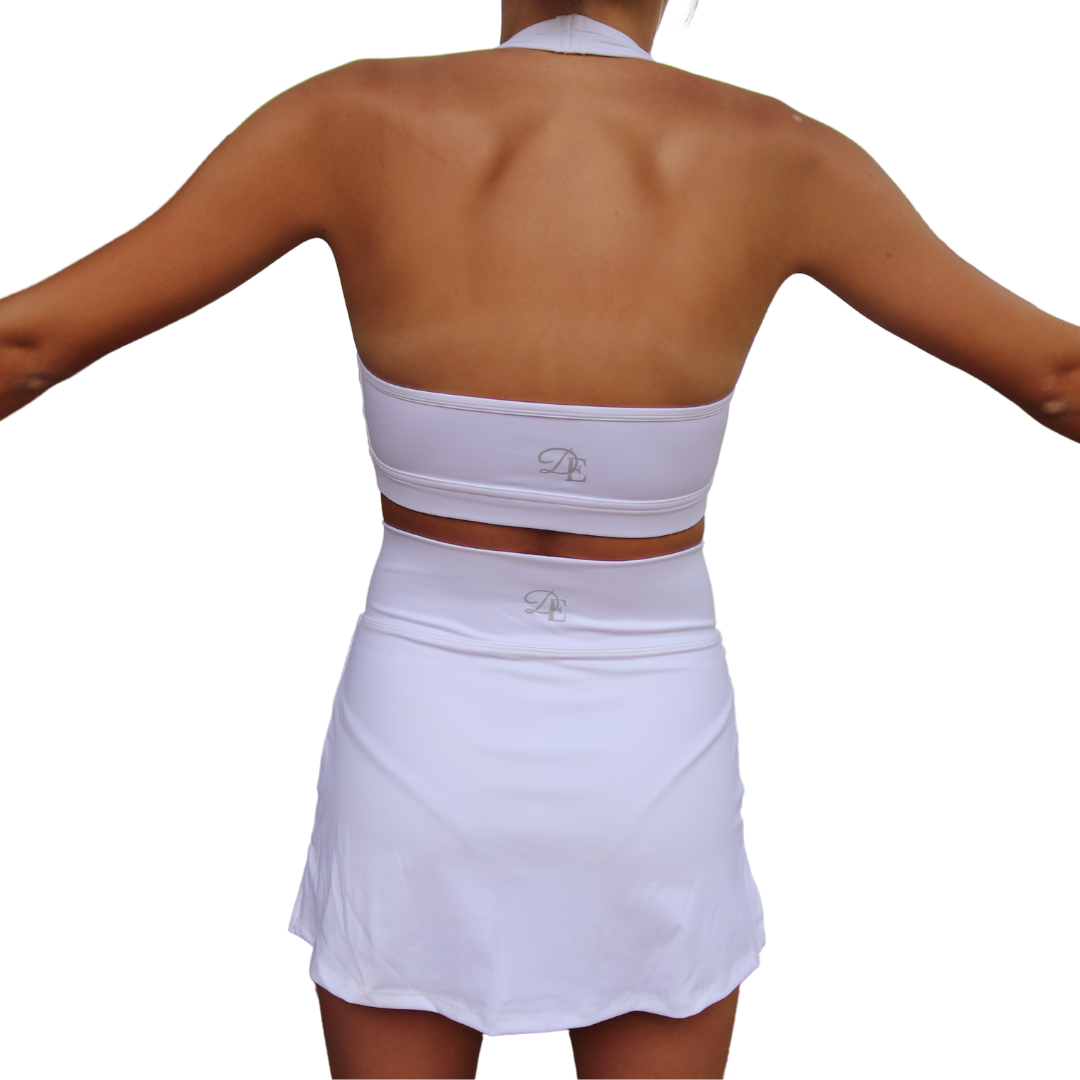 Halter SportsBra - White