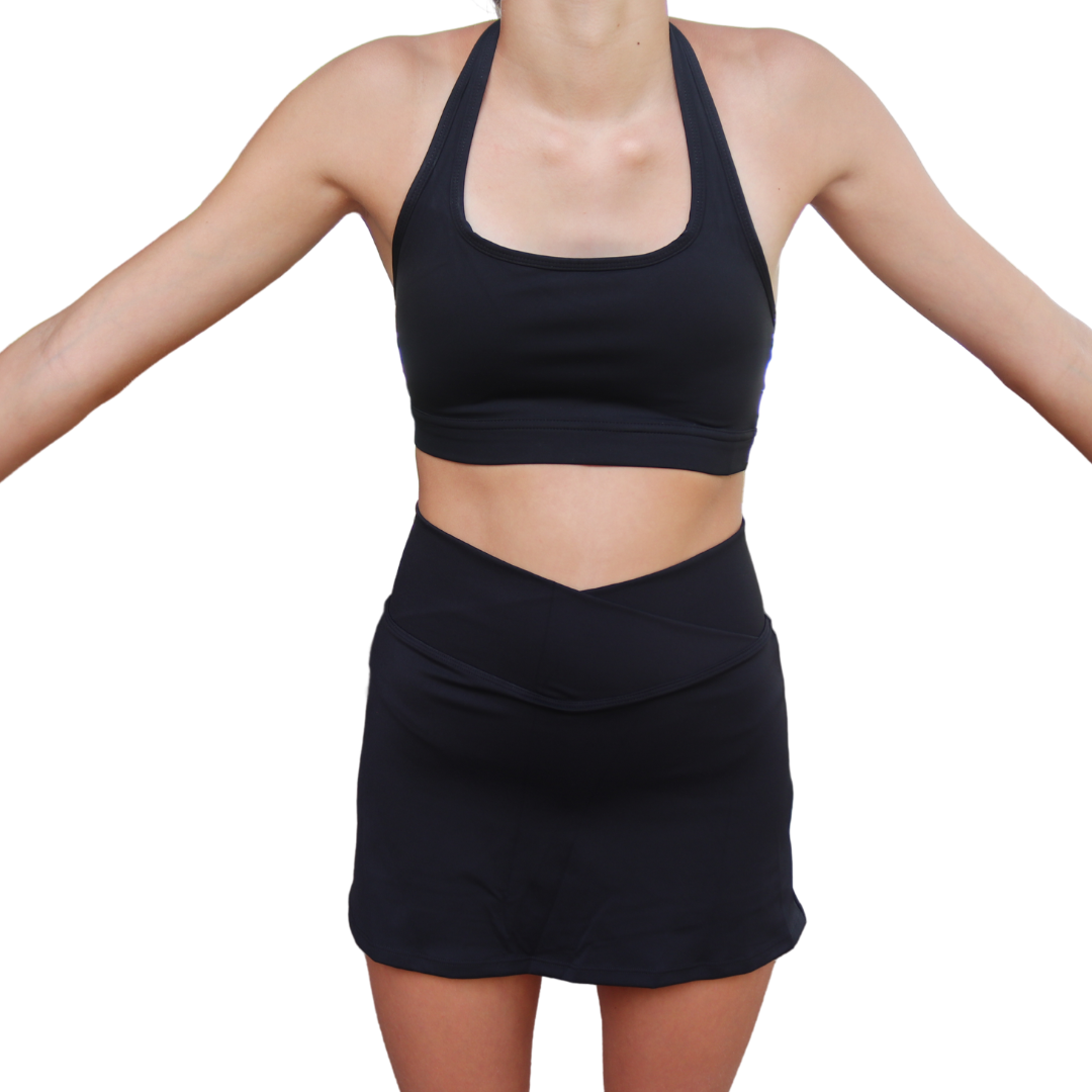 Straight Tennis Skirt - Black