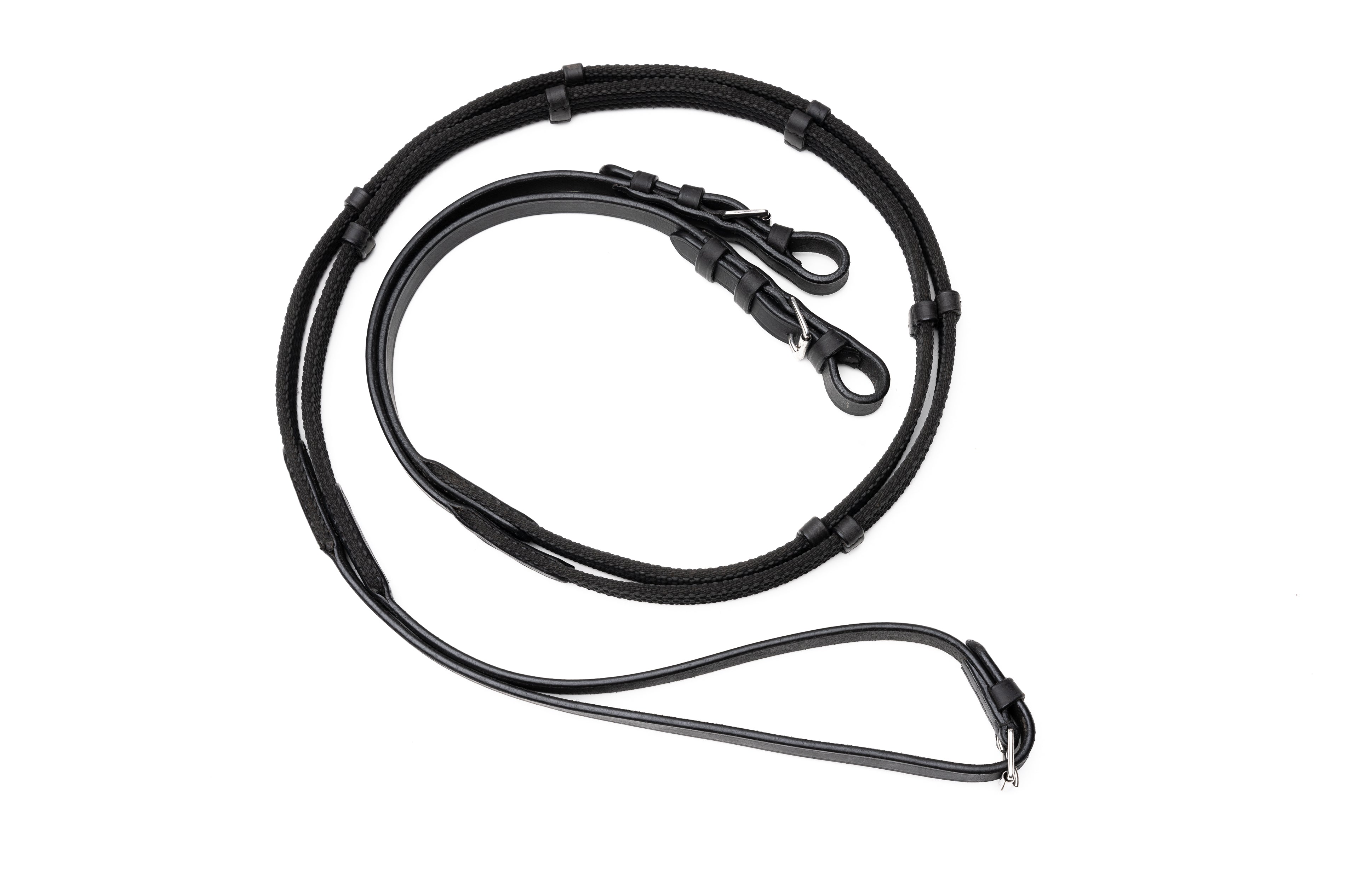 Sure Grip Rubber Reins with 4" Rein Stops-Superb Slim Rubber Woven Grip