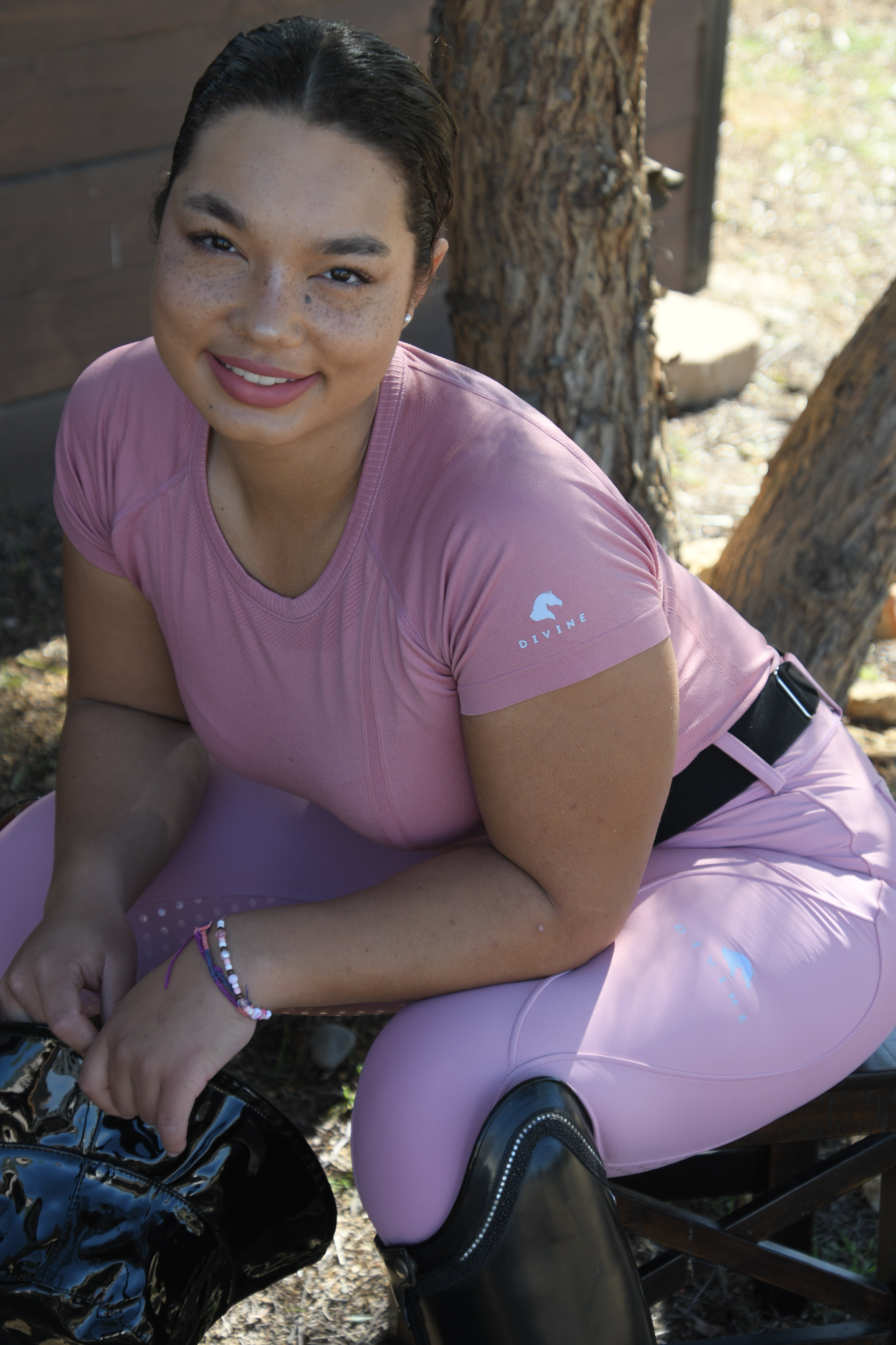 pink riding leggings for equestrians