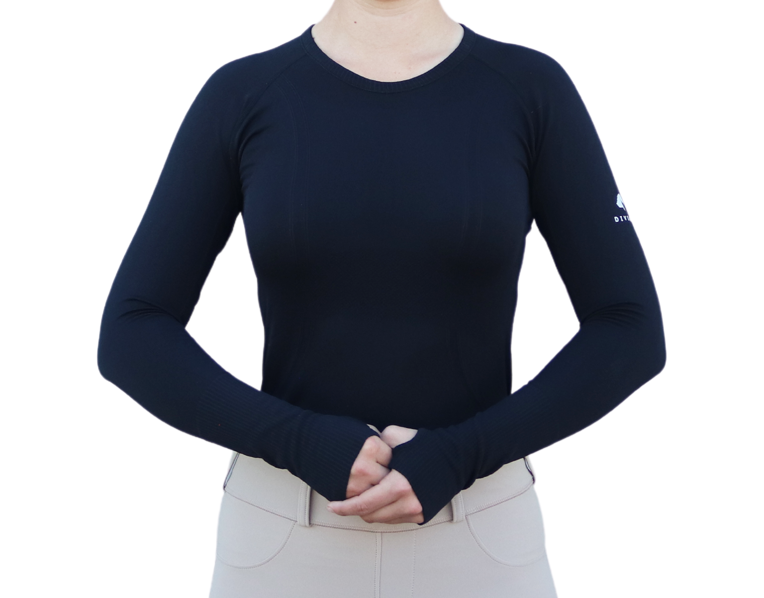 Black Chic Athletic Long Sleeve Shirt Front