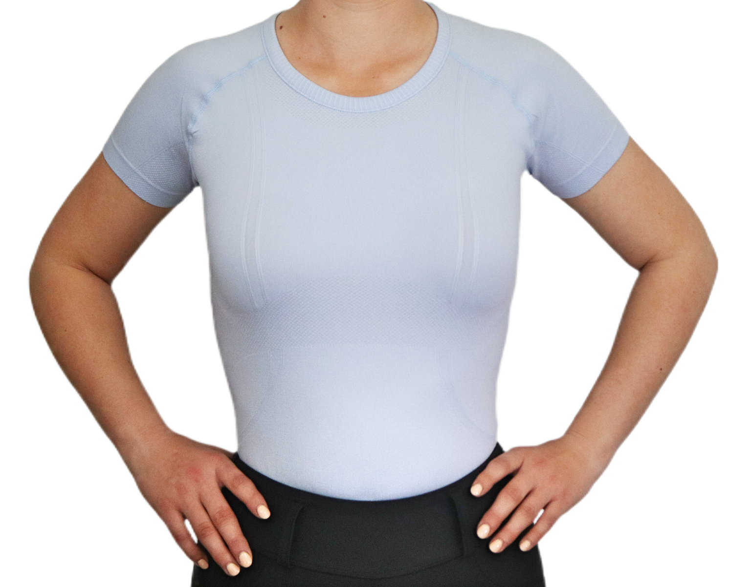 Sky Blue Front | Divine Equestrian Affordable Short Sleeve Riding Shirts