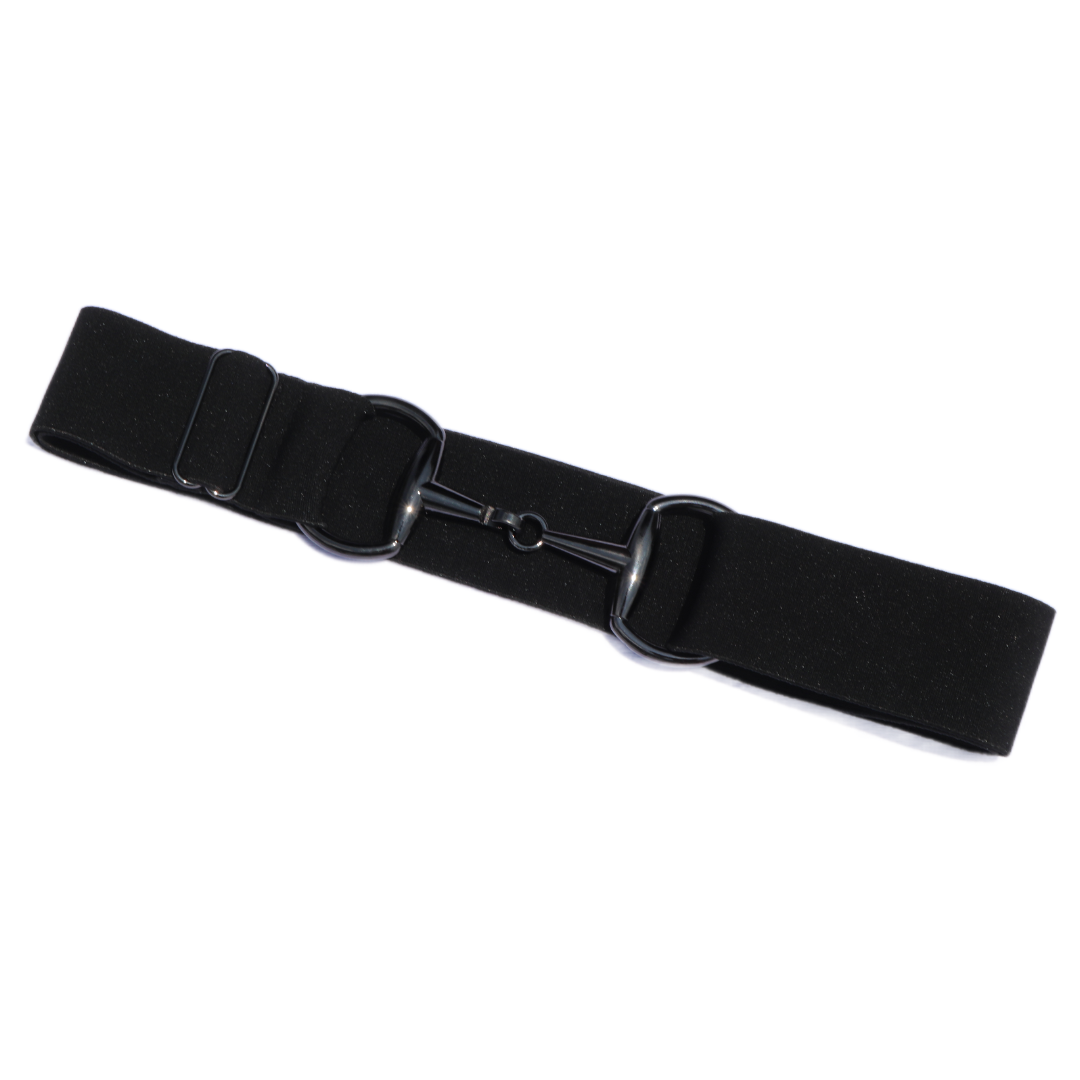 Black Comfort Fit Belt Black Snaffle | Divine Equestrian Affordable Elastic Riding Belts