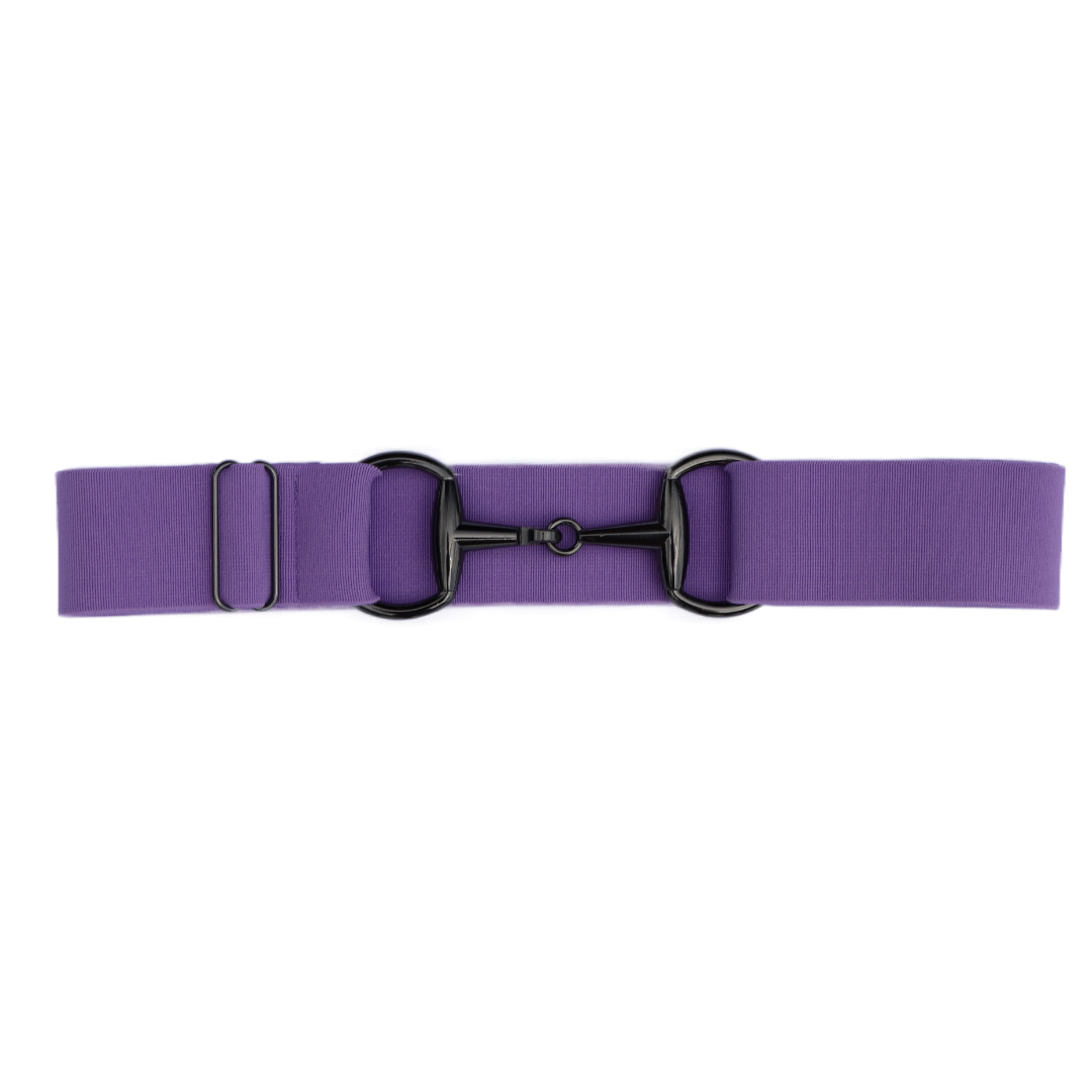 Lavender Comfort Fit Belt Black Snaffle | Divine Equestrian Affordable Elastic Riding Belts