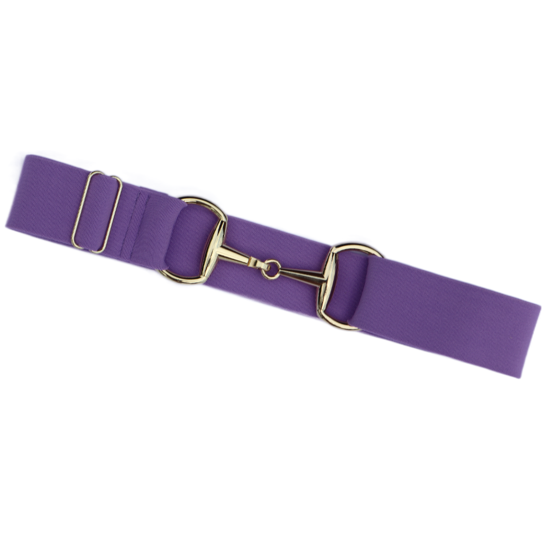 Lavender Comfort Fit Belt Gold Snaffle | Divine Equestrian Affordable Elastic Riding Belts