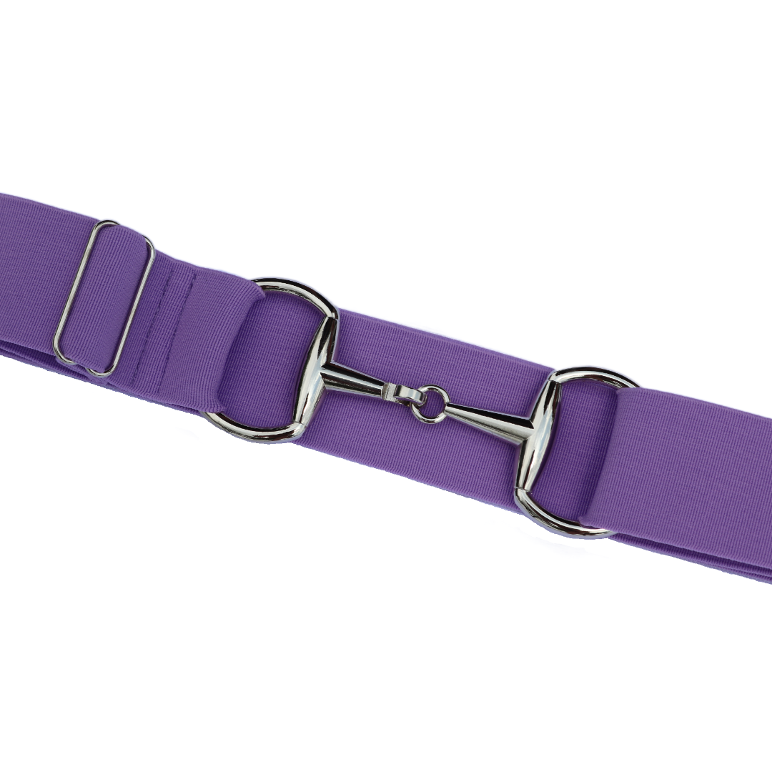 Lavender Comfort Fit Belt Silver Snaffle | Divine Equestrian Affordable Elastic Riding Belts