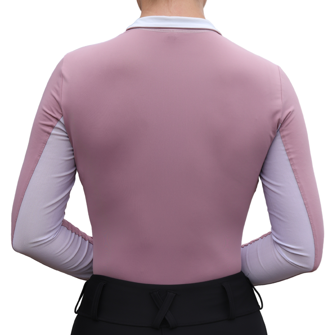Lilac Sweet Lady Sun Shirt Back | Divine Equestrian Affordable Women's Long Sleeve Riding Shirts
