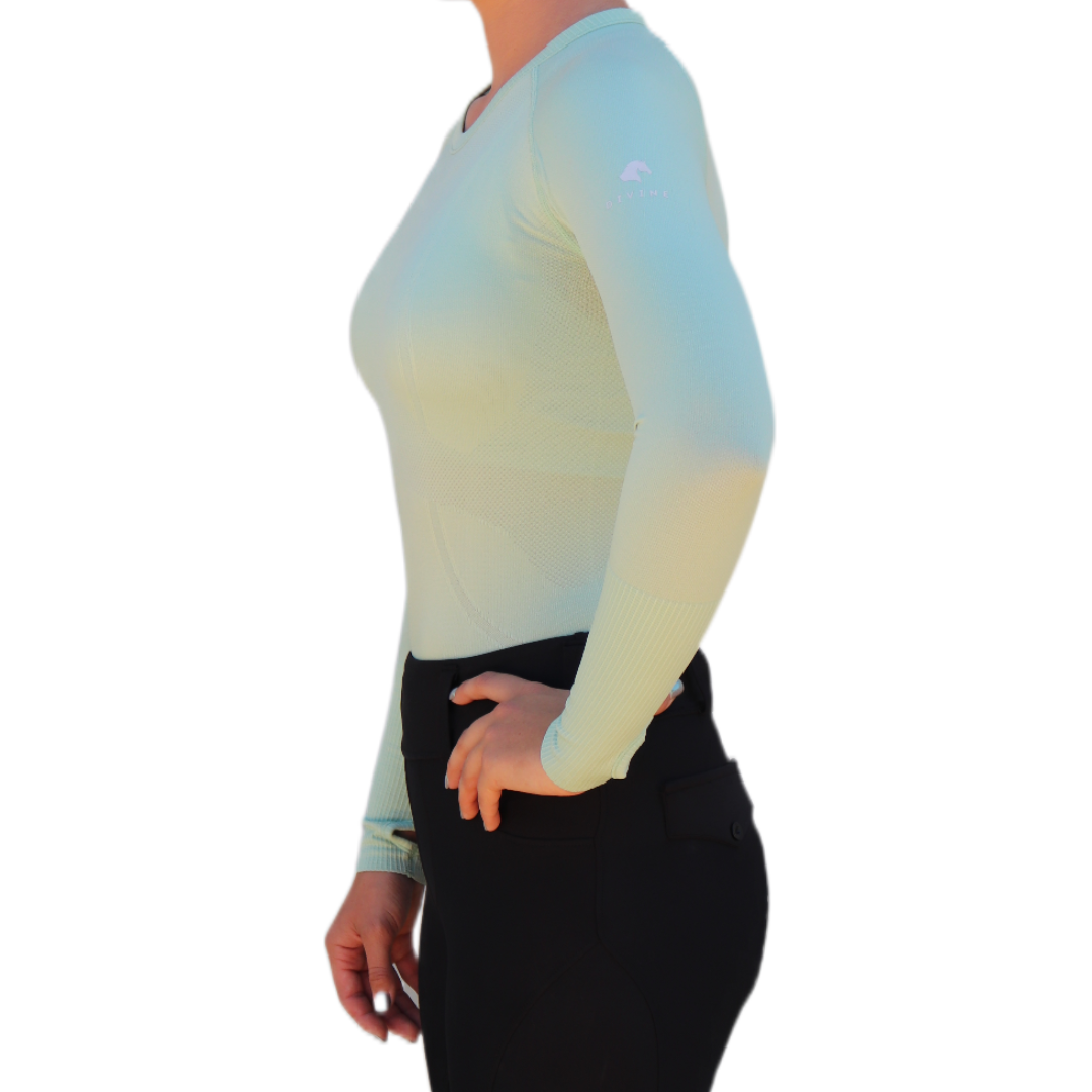 Mint Green Side | Divine Equestrian Affordable Riding Shirts