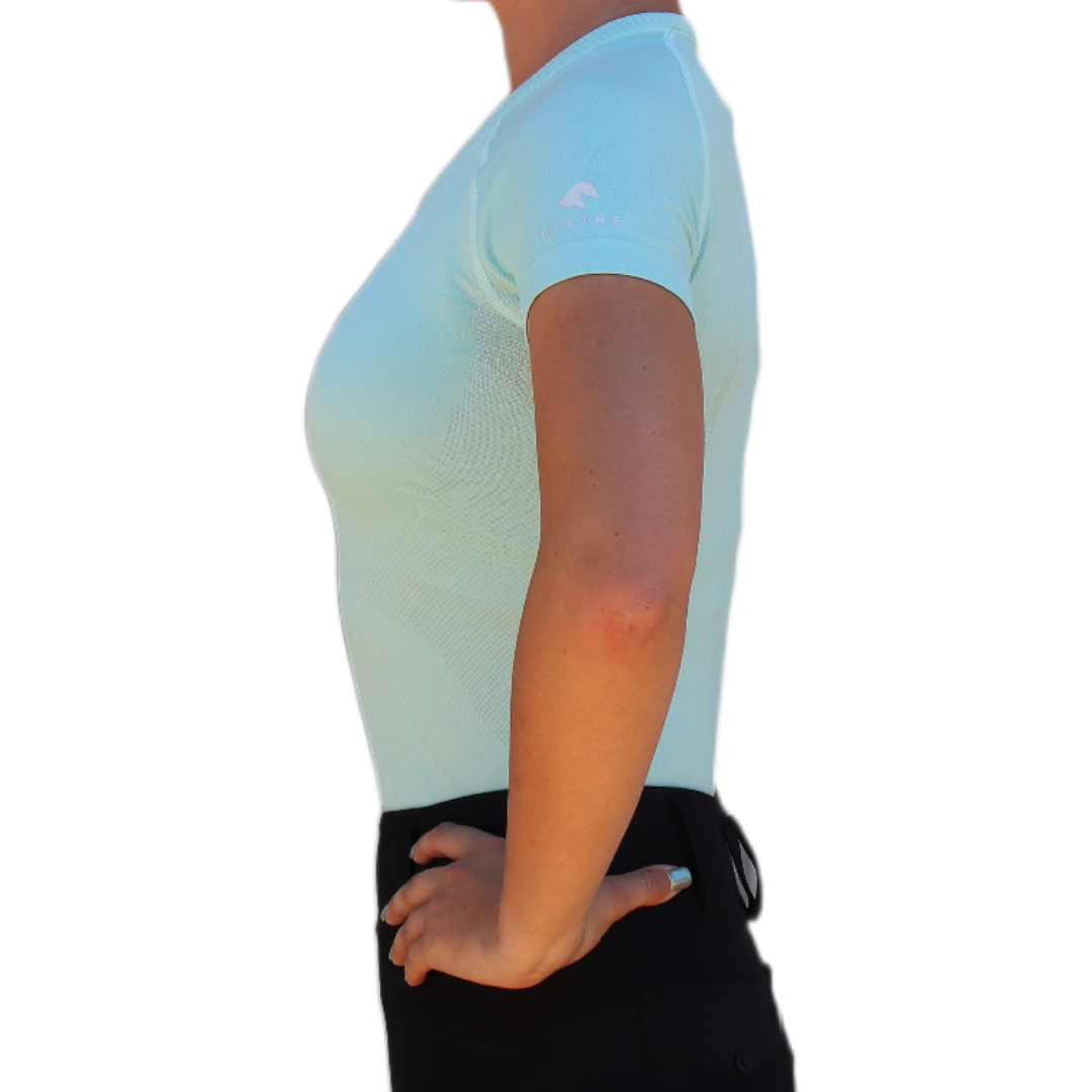 Mint Green Side | Divine Equestrian Affordable Short Sleeve Riding Shirts