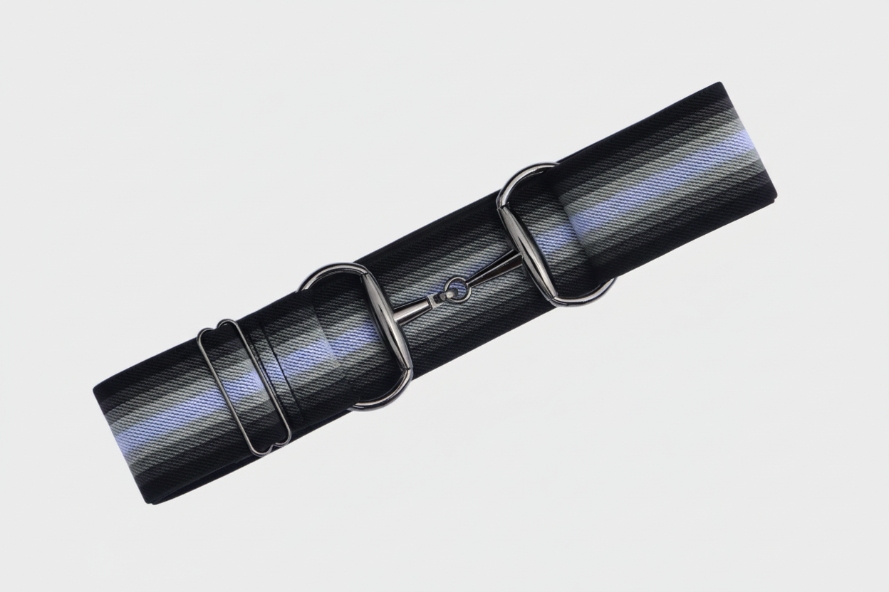 Black and White Ombré Comfort Fit Belt | Divine Equestrian Affordable Elastic Riding Belts