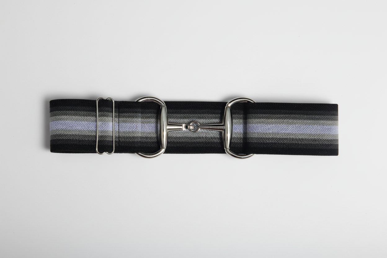 Black and White Ombré Comfort Fit Belt | Divine Equestrian Affordable Elastic Riding Belts
