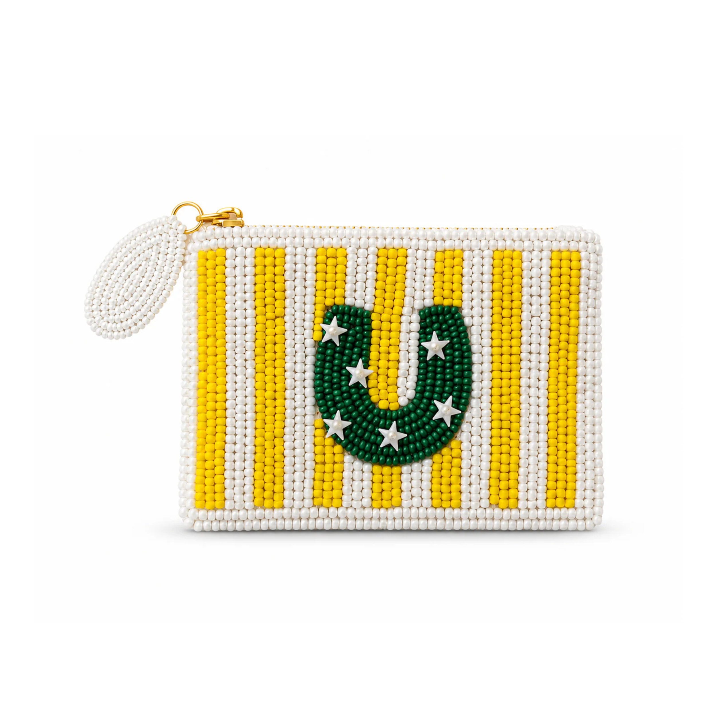 Horseshoe Stripe Small Beaded Pouch