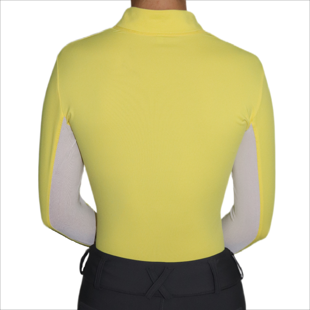 Yellow Sweet Lady Sun Shirt Back | Divine Equestrian Affordable Women's Long Sleeve Riding Shirts
