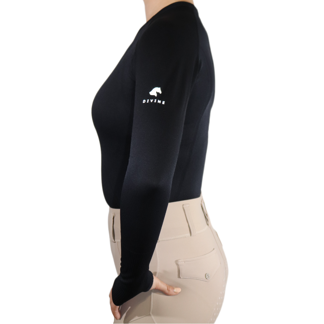Black Chic Athletic Long Sleeve Shirt Side