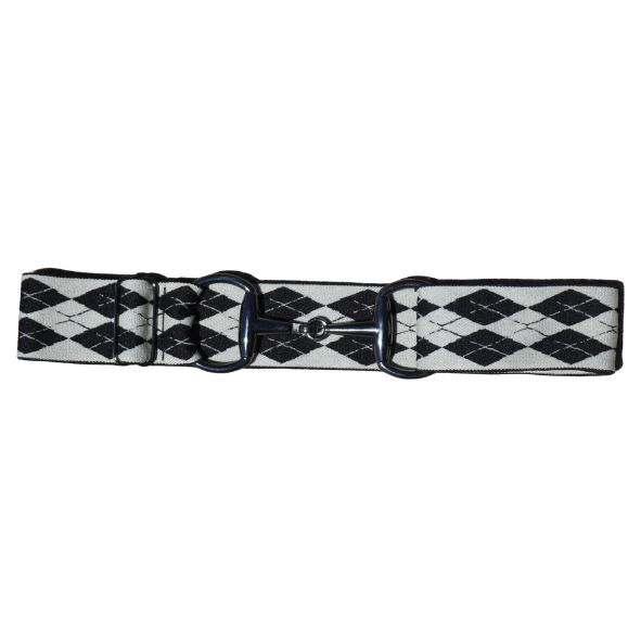 Snaffle Comfort Fit Belt - White and Black Argyle