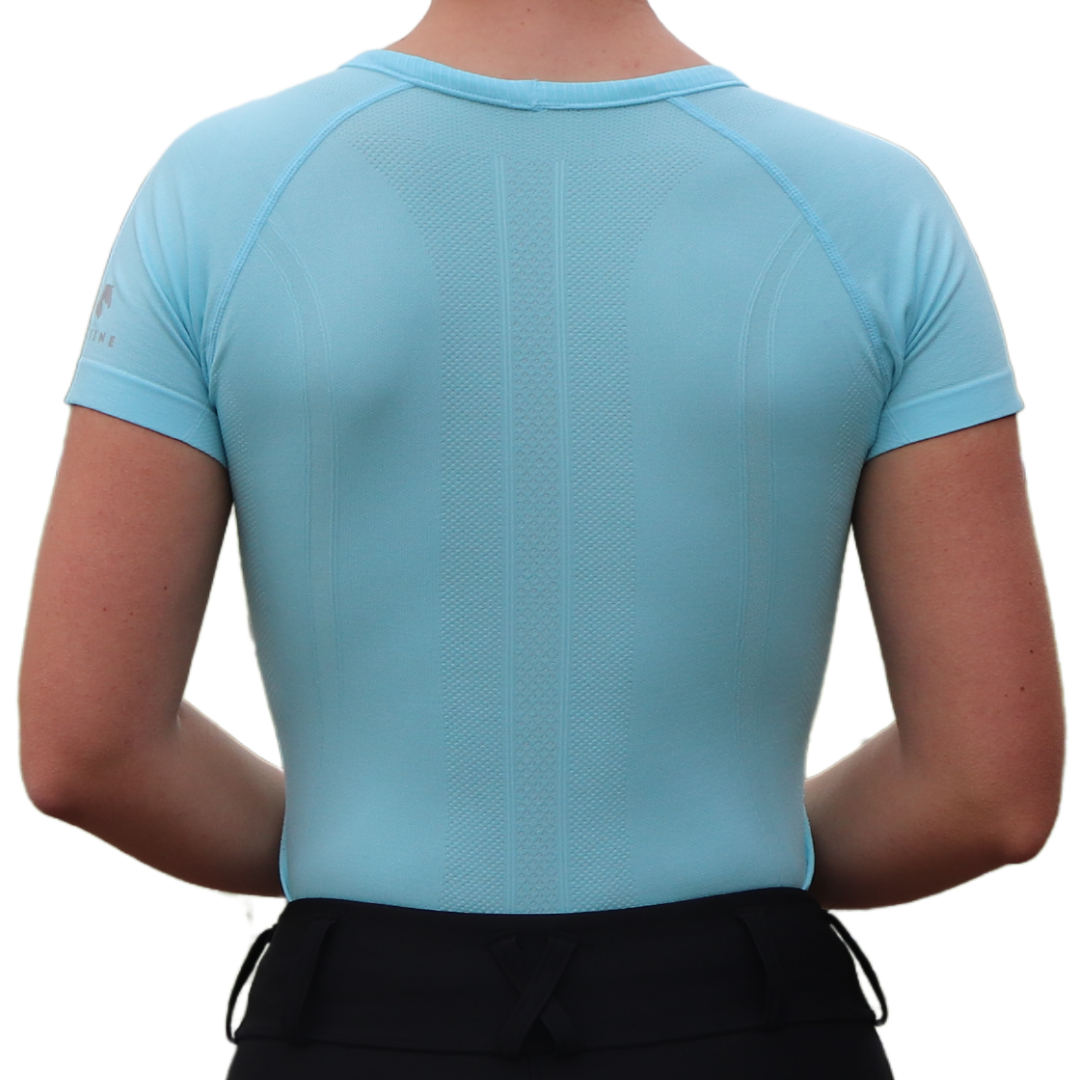 Glacier Blue Back | Divine Equestrian Affordable Short Sleeve Riding Shirts