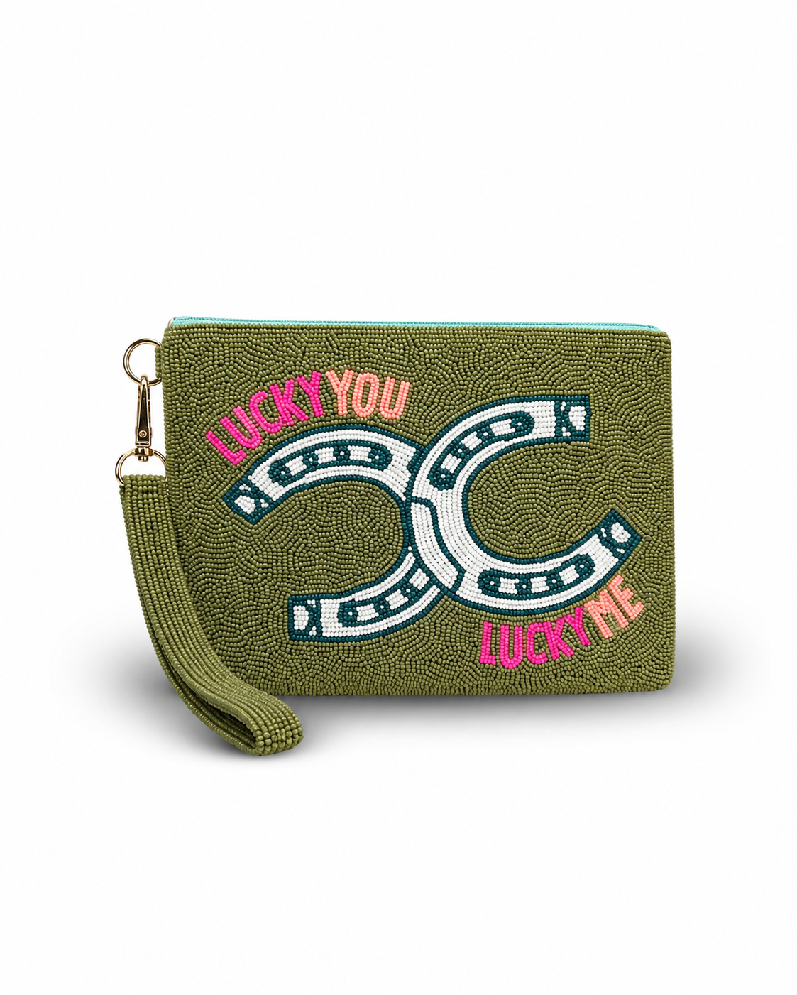 Lucky You, Lucky Me Large Beaded Pouch