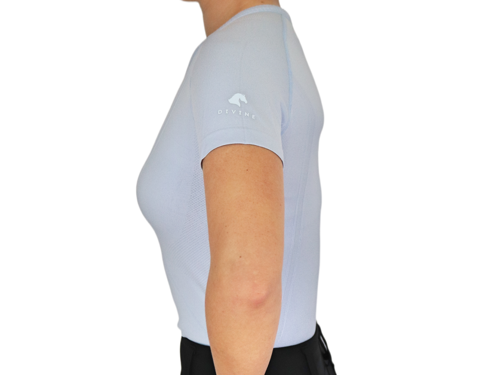 Sky Blue Side | Divine Equestrian Affordable Short Sleeve Riding Shirts