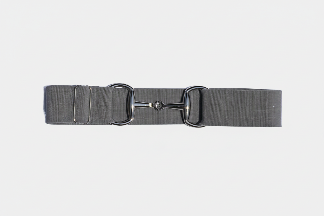 Gray Comfort Fit Belt | Divine Equestrian Affordable Elastic Riding Belts