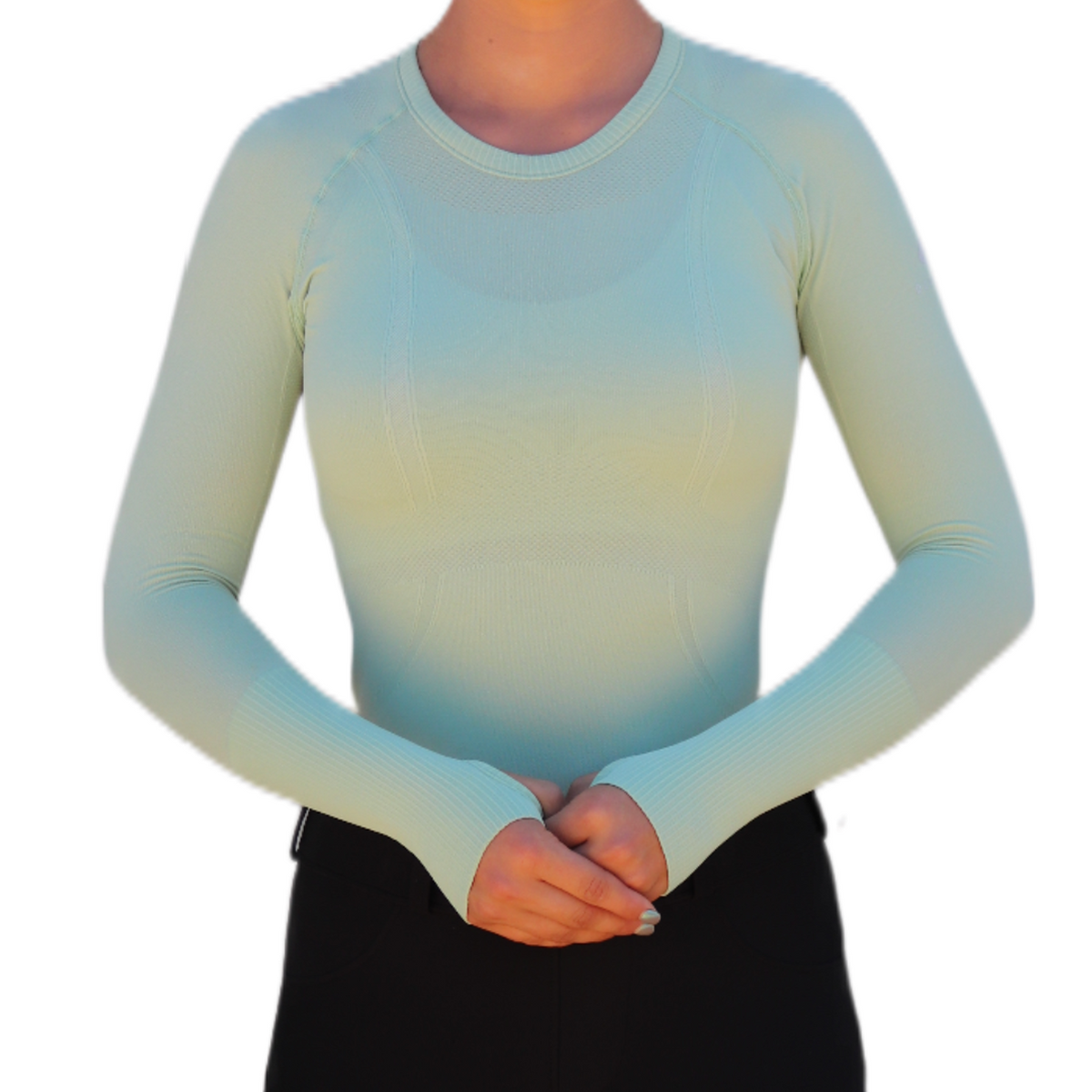 アイドル Raglan Long Sleeved T-Shirt Mint Ver. Mint Green Chic Athletic Long Sleeve Shirt