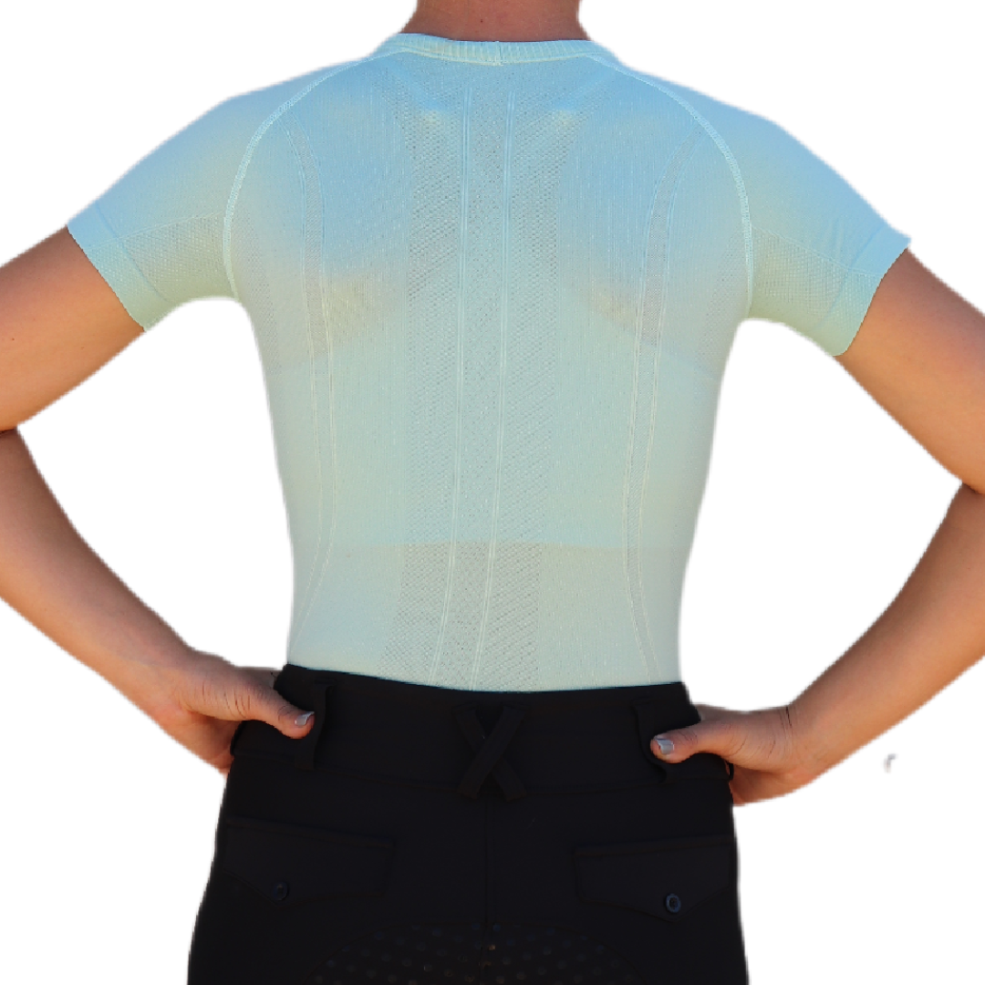 Mint Green Back | Divine Equestrian Affordable Short Sleeve Riding Shirts