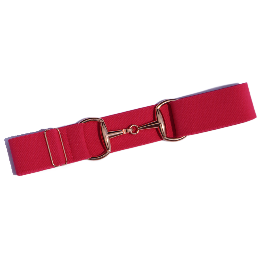 Pretty Pink Comfort Fit Belt Rose Gold Snaffle | Divine Equestrian Affordable Elastic Riding Belts