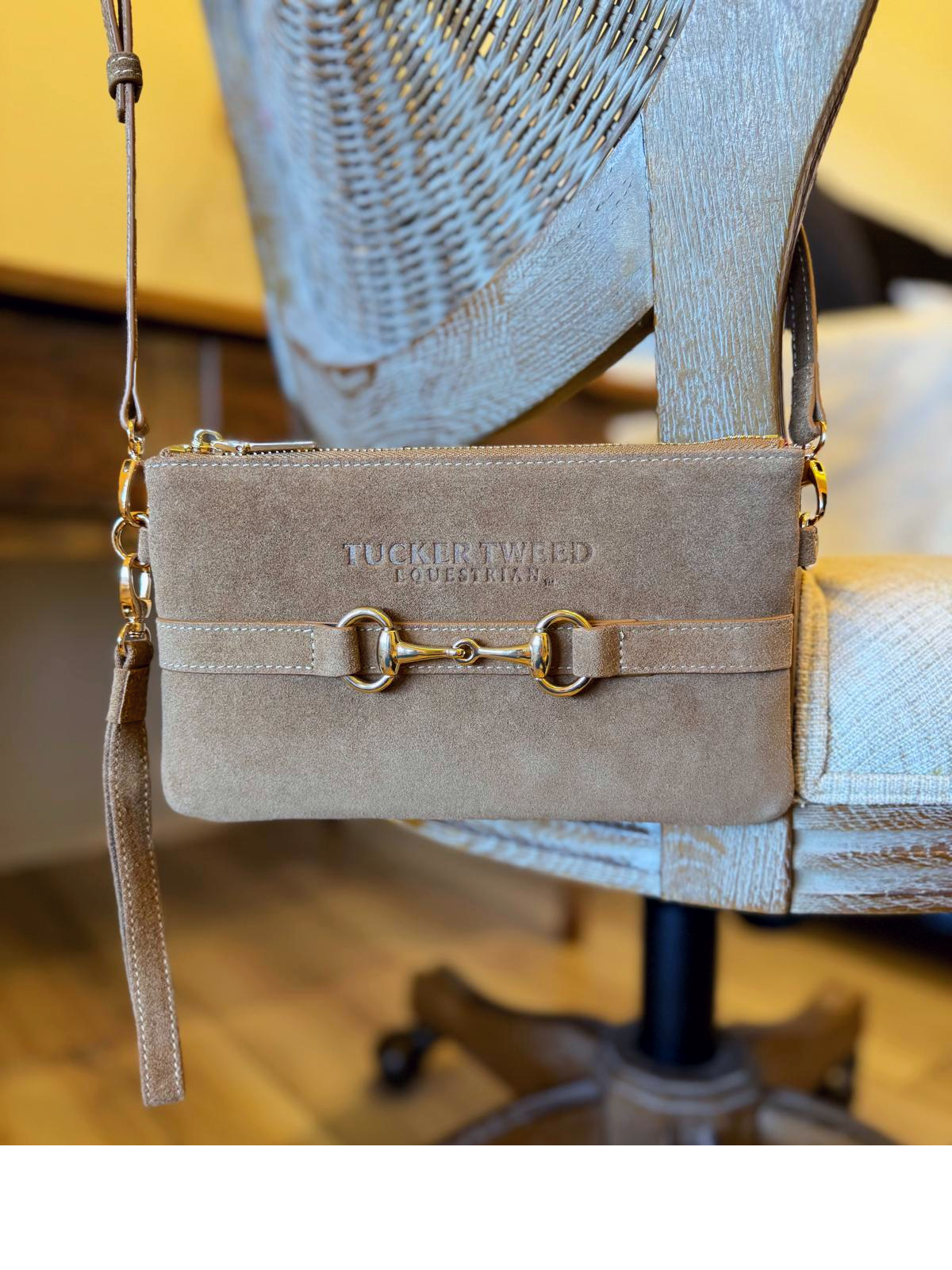 Wellington Wristlet Milk Chocolate Suede Edition