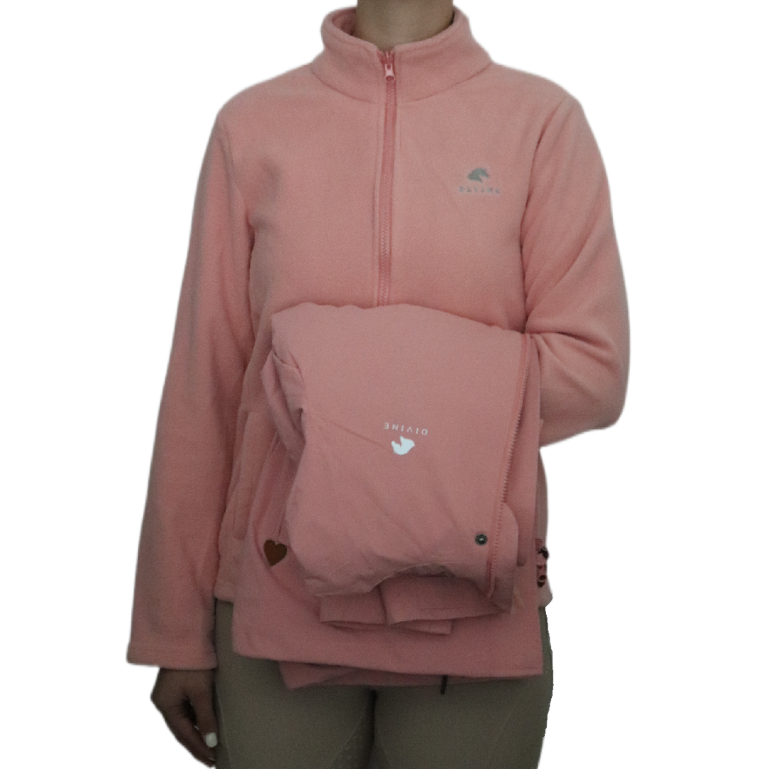 Divine Equestrian 2 in 1 Total Comfort Jacket - Pink unzipped